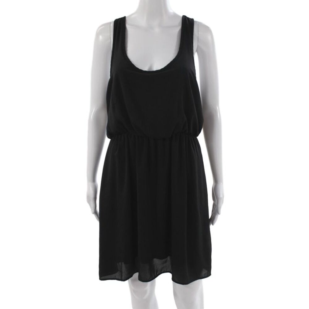 Barneys New York Women Black Blouson Sleeveless Knee Length Dress Size M